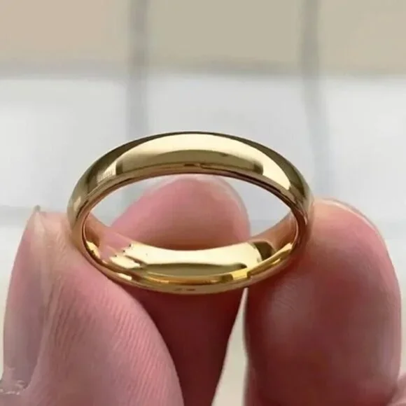 Gold Tungsten Ring Size 7 - Picture 3 of 4